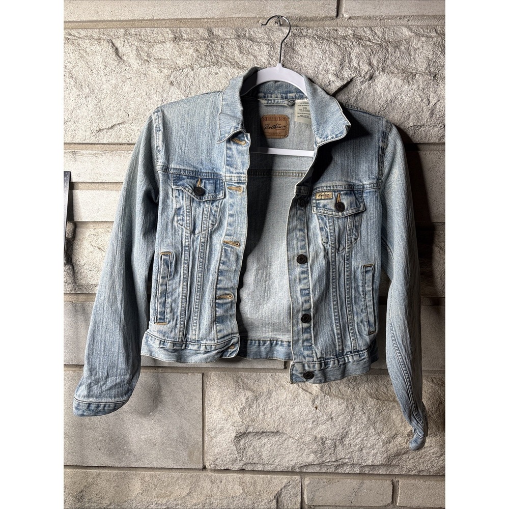 Jacket-Jean-Classic-Levi-Child Size-Light Wash-Button Up-Slit Pockets-Child XL